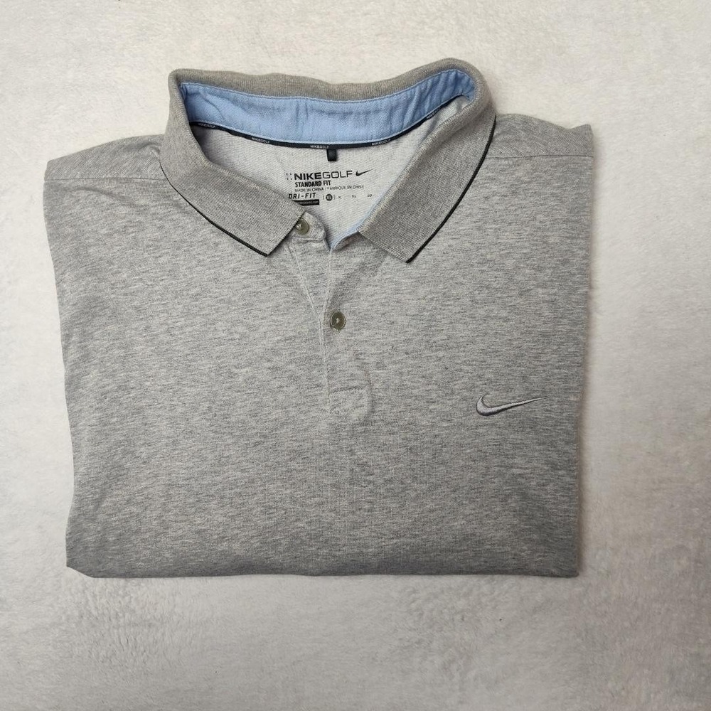 Nike Dri-FIT Polo Shirt Mens XL Gray Golf Performance TPC Sawgrass Work Stretch